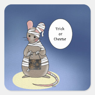 Trick-or-Käse Halloween-Mama Quadratischer Aufkleber