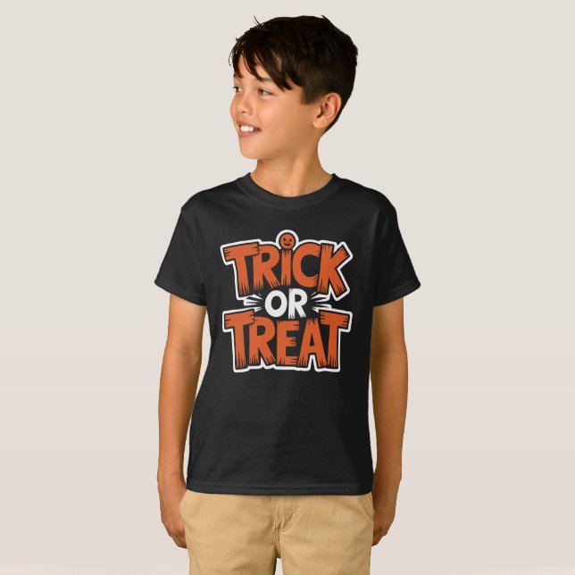 Trick-or-Leckerei-Abzeichen T-Shirt (Vorne ganz)