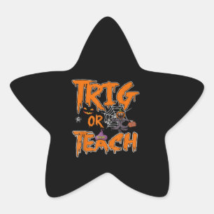 Trick or lehren Funny Easy Halloween Lehrer Schule Stern-Aufkleber