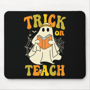 Trick or lehren Groovy Halloween Retro Blumenghost Mousepad