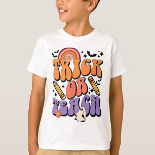 Trick or lehren Groovy Lehrer Ghost Funny Hallowee T-Shirt