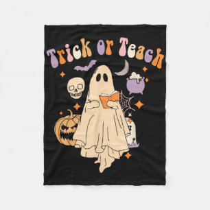 Trick or lehren Groovy Lehrer Halloween Retro Flor Fleecedecke