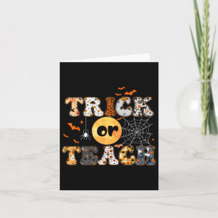 Trick or lehren Groovy Lehrer Halloween Retro Flor Karte