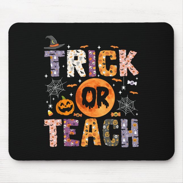 Trick or lehren lustige Lehrer Halloween Ghost Mousepad (Vorne)