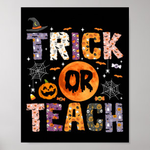 Trick or lehren lustige Lehrer Halloween Ghost Poster