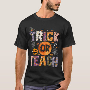 Trick or lehren lustige Lehrer Halloween Ghost T-Shirt