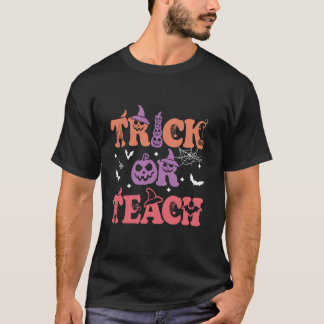 Trick or lehren lustige Lehrerin Halloween Retro P T-Shirt