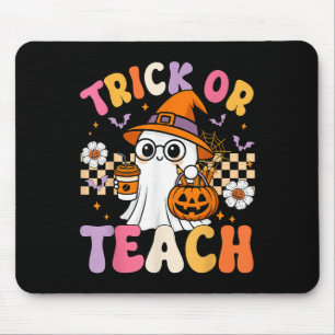 Trick or lehren Niedliche Ghost-Kaffeepumpen Hallo Mousepad