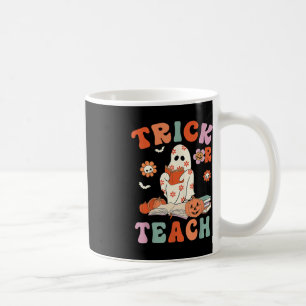 Trick or lehren Retro Groovy Blumenlehrer H Kaffeetasse