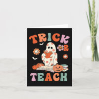 Trick or lehren Retro Groovy Blumenlehrer H