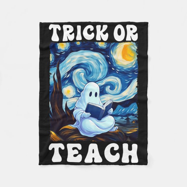 Trick or lehrer Halloween van Gogh St. Fleecedecke (Vorderseite)