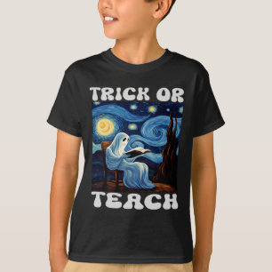 Trick or lehrer Halloween van Gogh St. T-Shirt