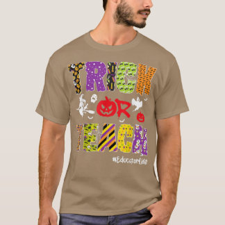 Trick or lehrer Leben Halloween Pumpkin Ske T-Shirt
