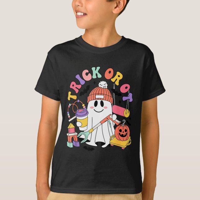 Trick Or Ot Occupational Therast Ghost Halloween W T-Shirt (Vorderseite)