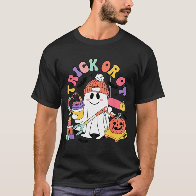 Trick Or Ot Occupational Therast Ghost Halloween W T-Shirt (Vorderseite)