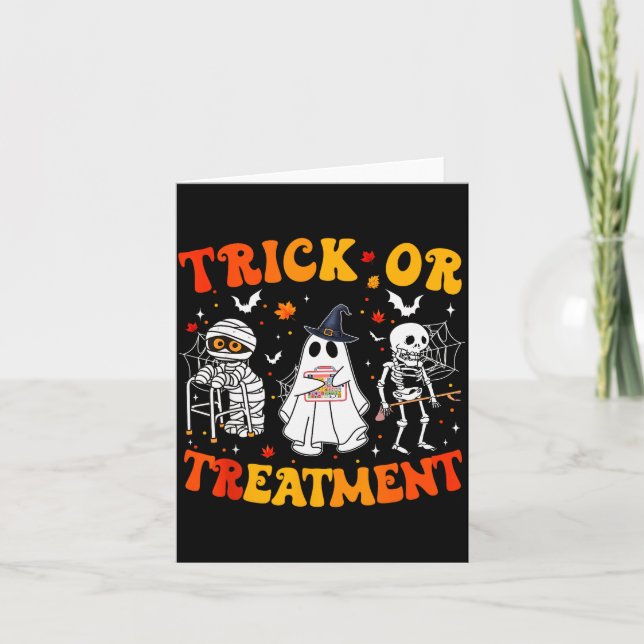 Trick Or Pt Physical Therapy Therast Halloween  Karte (Vorderseite)