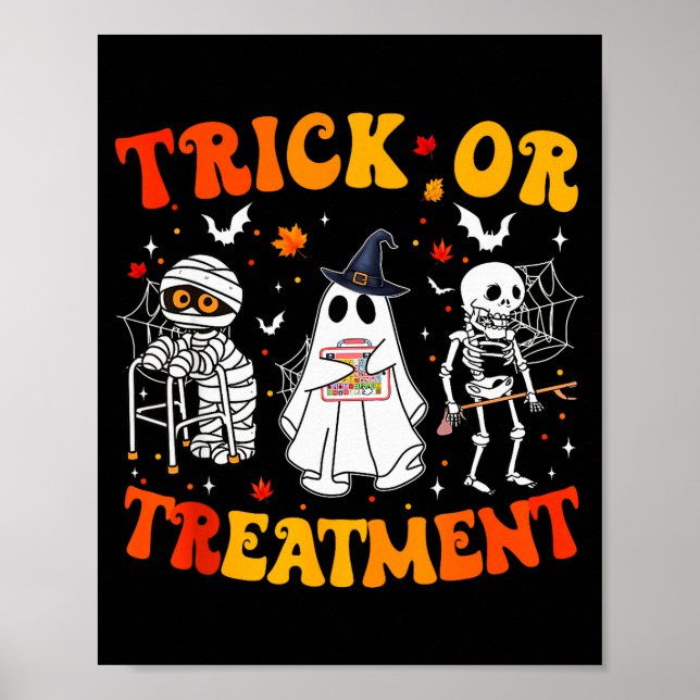 Trick Or Pt Physical Therapy Therast Halloween  Poster (Vorne)