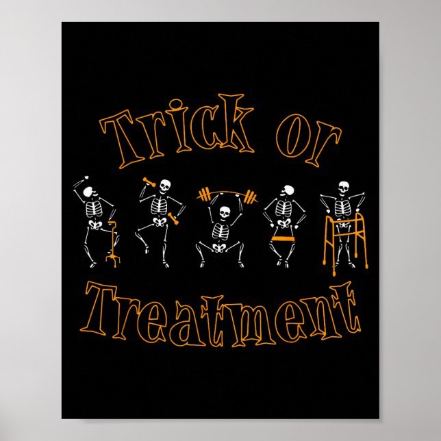 Trick Or Pt Physical Therapy Therast Halloween  Poster (Vorne)