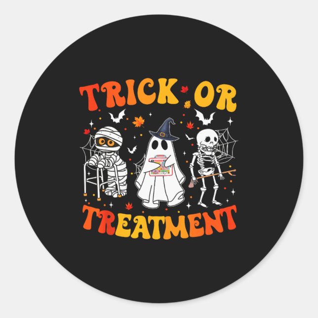 Trick Or Pt Physical Therapy Therast Halloween  Runder Aufkleber (Vorderseite)