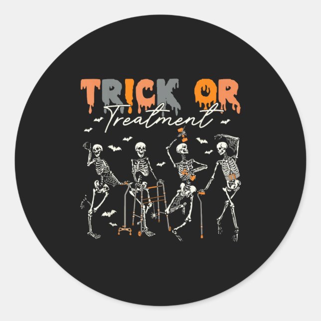 Trick Or Pt Physical Therapy Therast Halloween  Runder Aufkleber (Vorderseite)