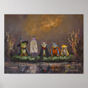 Trick or Quaken handbemaltes Halloween Poster