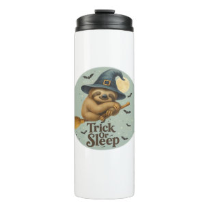Trick or Sleep � Süße Hexe Faultier Halloween Wort Thermosbecher