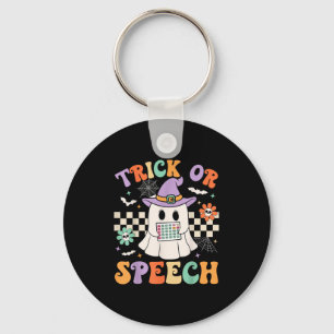 Trick or Speech Halloween Slp Retro-Sprechtherapie Schlüsselanhänger