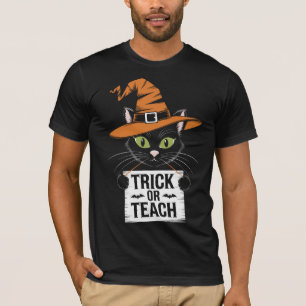 Trick Or Teach Groovy Lehrer Halloween Retro T-Shirt