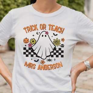 Trick or Teach Retro-Geisterlehrer Halloween T-Shirt