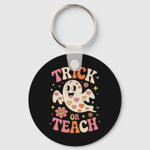 Trick Or Teach Süßer Geist Lehrer Halloween Retro Schlüsselanhänger