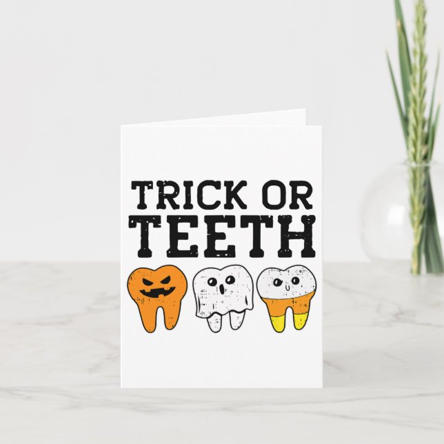 Trick or Teeth Dental Istant Dentist Halloween Cos Karte (Vorderseite)
