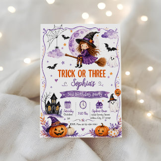 Trick or Three 3. Geburtstag Einladung
