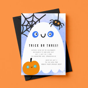TRICK OR THREE Halloween 3. Geburtstagseinladung Einladung