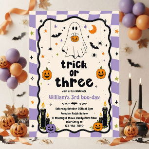 Trick Or Three Halloween-Geist 3. Geburtstag  Einladung