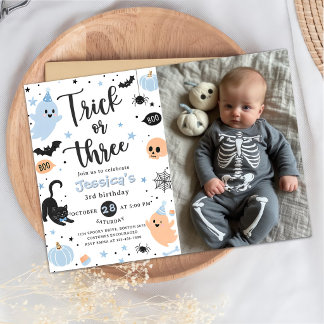 Trick Or Three Halloween Groovy Geist 3. Geburtsta Einladung