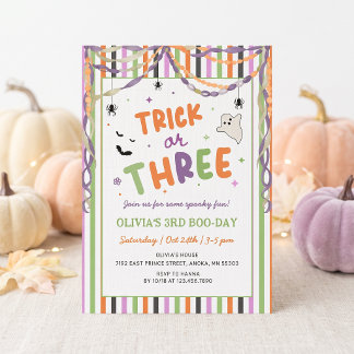Trick or Three Whimsical Geburtstagseinladung Einladung