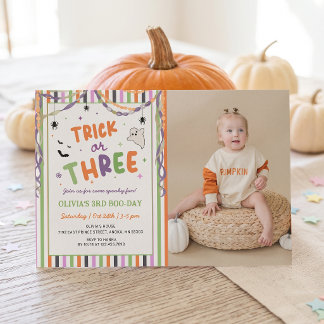 Trick or Three Whimsical Geburtstagseinladung Einladung