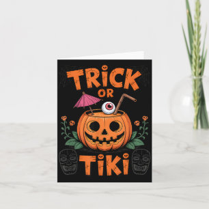 Trick or Tiki Lustige Halloween-Cocktailparty Karte