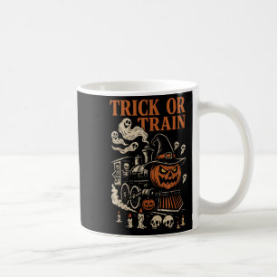 Trick or Train Funny Halloween Skeleton Ghost Pums Kaffeetasse