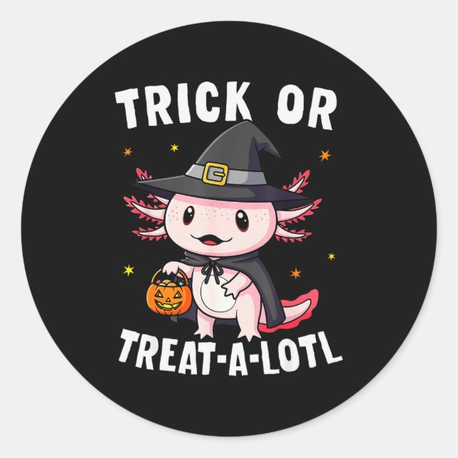 Trick Or Treat A Lotl Axolotl Halloween Costume Wi Runder Aufkleber (Vorderseite)