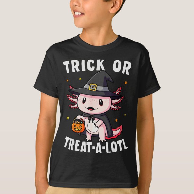 Trick Or Treat A Lotl Axolotl Halloween Costume Wi T-Shirt (Vorderseite)