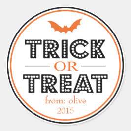 Trick or Treat Bat Gevor Sticker (schwarz / orange