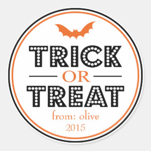 Trick or Treat Bat Gevor Sticker (schwarz / orange