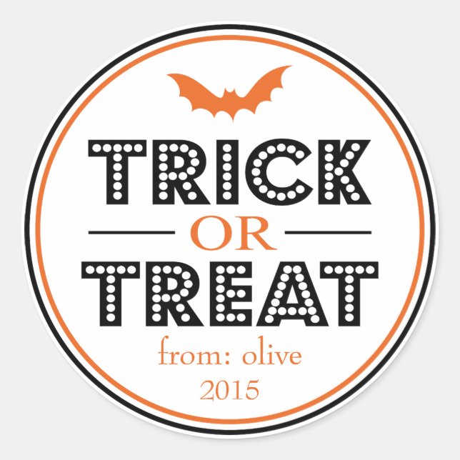 Trick or Treat Bat Gevor Sticker (schwarz / orange (Vorderseite)