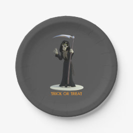 Trick or Treat. Cartoon Grim Reaper Pappteller