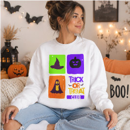 Trick or Treat Club Retro-Halloween-Raster Sweatshirt
