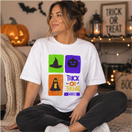 Trick or Treat Club Retro Halloween Raster Tri-Blend Shirt