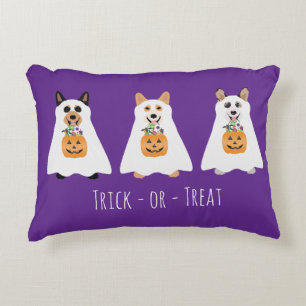 Trick or Treat Corgi Ghost Hunde Halloween Dekokissen