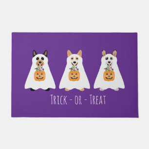 Trick or Treat Corgi Ghost Hunde Halloween Fußmatte