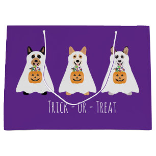 Trick or Treat Corgi Ghost Hunde Halloween Große Geschenktüte
